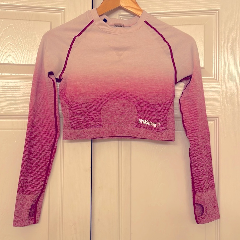 Gymshark Burgundy/Pink Crop Top M